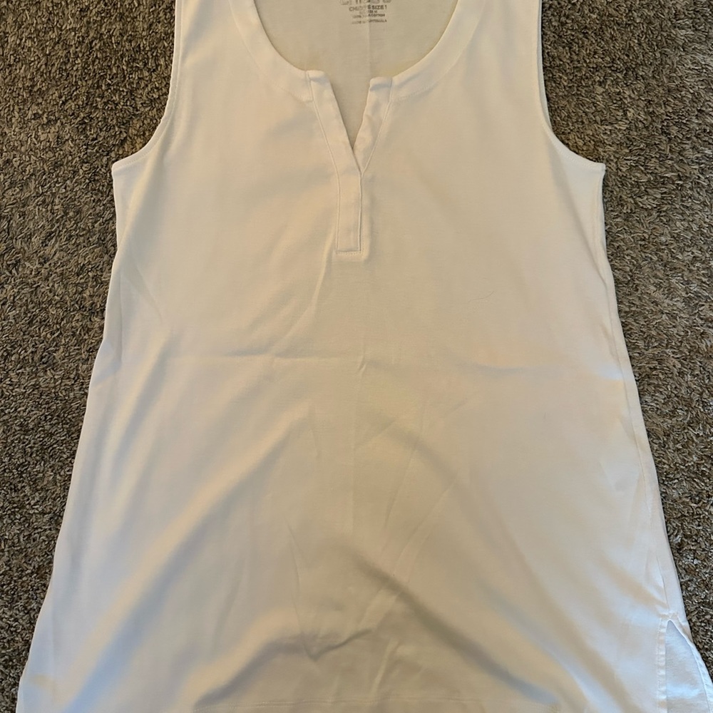 Chico's White Sleeveless Tank Top